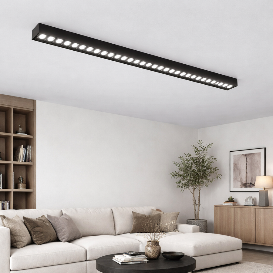 Proiector LED Liniar Aplicat Grilă 30W, Lumina Neutra 4000k, 30 surse, 80 x 3.5 x 6.5 cm