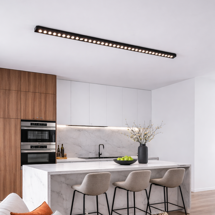 Proiector LED Liniar Aplicat Grilă 48W, Lumina Neutra 4000k, 45 surse, 1.2 metri