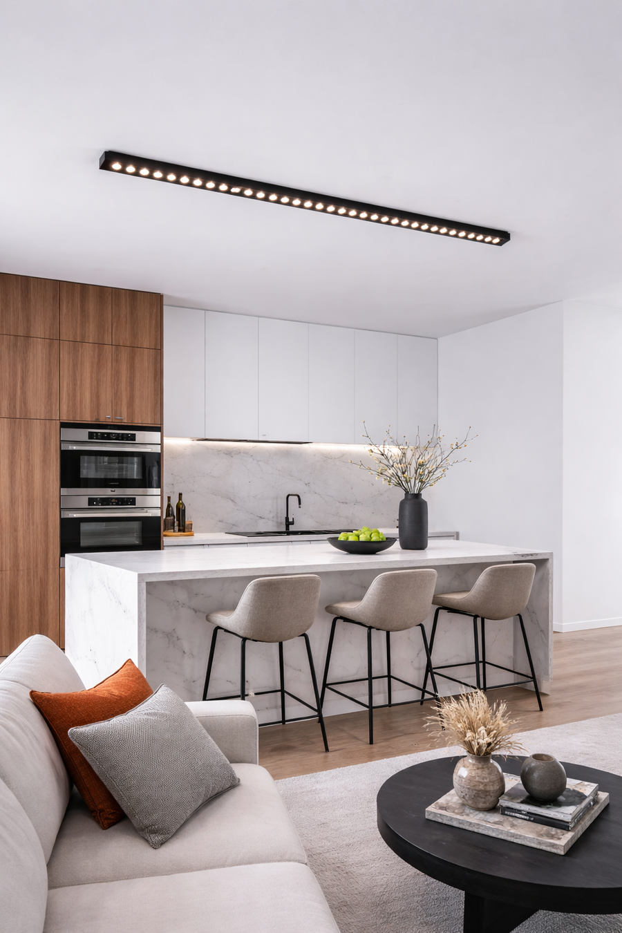 Proiector LED Liniar Aplicat Grilă 72W, Lumina Neutra 4000k, 90 surse, 2.4 metri