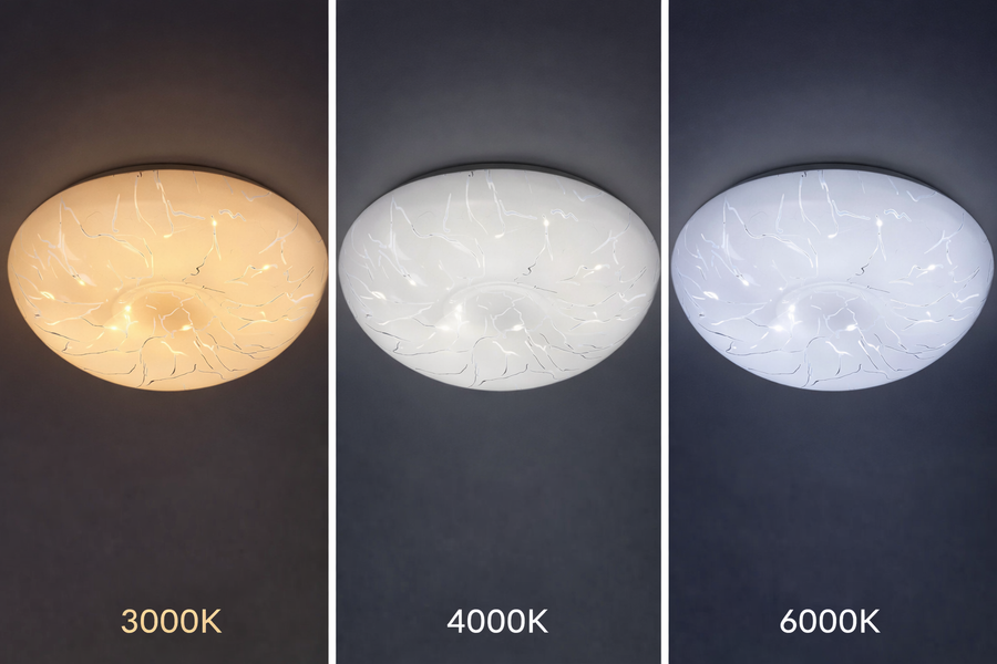 Plafonieră LED 35 cm, 32W, 3000K / 4000K / 6000K, Alb, Metal si Acril