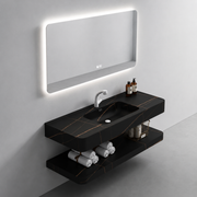 Set Mobilier KRISS pentru Baie, 60cm, 3 Piese, Negru