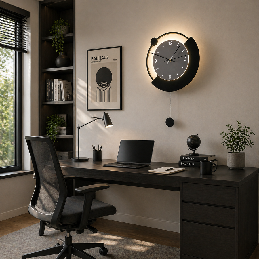 Aplica LED Decorativa ARC Ø30 cm Lumina Rece/Neutra/Calda Negru