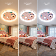 Lustra LED CONSTELATION cu telecomanda 63W, Diametru 50cm, lumina Rece/Calda/Neutra, Roz