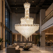 Candelabru Cristal BLOSSSOM Supremo LED 48xE14, Auriu, Diametru 150cm, Inaltime Reglabila