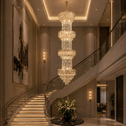 Candelabru Cristal IMPERIUM 45xE14, D55 cm, Auriu, Inaltime Reglabila, Metal si Cristal
