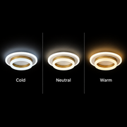Lustra LED SOLENA ROTONDA 21W, Diametru 20cm, lumina Rece/Calda/Neutra, Alb Auriu