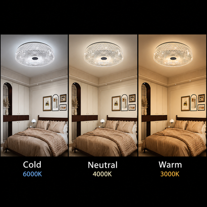 Lustra LED RADIAN Eleganza, 38.9W, Diametru 48.5 cm, Lumina Calda/Neutra/Rece, Alb