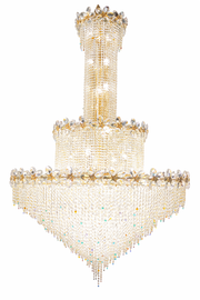 Candelabru Cristal BLOSSSOM Supremo LED 48xE14, Auriu, Diametru 150cm, Inaltime Reglabila