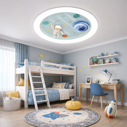 Lustra LED CONSTELATION cu telecomanda 64W, Diametru 50cm, lumina Rece/Calda/Neutra, Alb Albastru