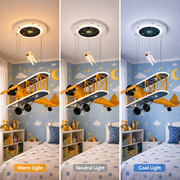 Lustra LED suspendata AVION 80W, lumina Rece/Calda/Neutra, Portocaliu Albastru