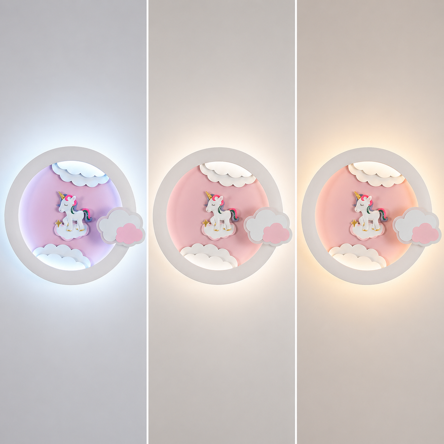 Lustra LED cu telecomanda 71W, Diametru 50cm, lumina Rece/Calda/Neutra, Roz