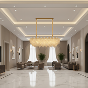 Candelabru Cristal LACE Royale 11xE14, Dimensiune 83x33 cm, Inaltime 31 cm, Auriu Lucios, Inaltime Reglabila, Design Elegant