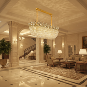 Candelabru Cristal ACE Supremo 10xE14, Dimensiuni 95x35cm , Inaltime 40cm, Auriu Lucios, Inaltime Reglabila, Design Elegant