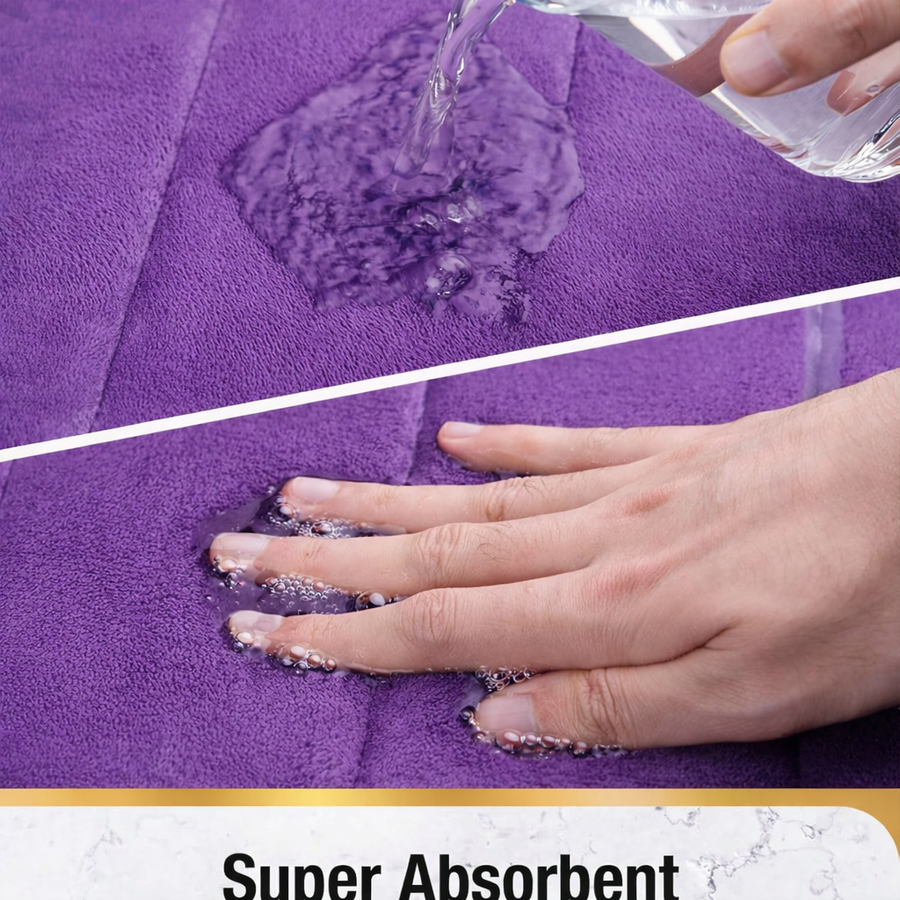 Covoras de Baie, 50x80 cm, Mov, Antiderapant, Absorbant