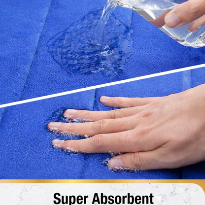 Covoras de Baie, 50x80 cm, Albastru, Antiderapant, Absorbant