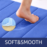 Covorase de Baie, 80x50 cm / 50x40 cm, Albastru, Antiderapant, Absorbant, Set 2 bucati