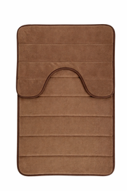 Covorase de Baie, 80x50 cm / 50x40 cm, Maro, Antiderapant, Absorbant, Set 2 bucati