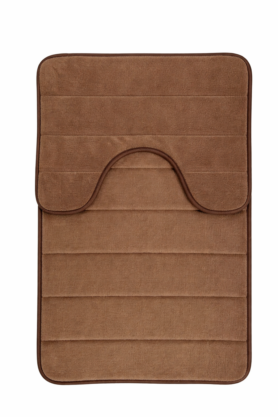 Covorase de Baie, 80x50 cm / 50x40 cm, Maro, Antiderapant, Absorbant, Set 2 bucati