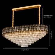 Candelabru Cristal AURUM Supremo 13xE14, Dimensiuni 85x35cm , Inaltime 41cm, Auriu Lucios, Inaltime Reglabila, Design Elegant