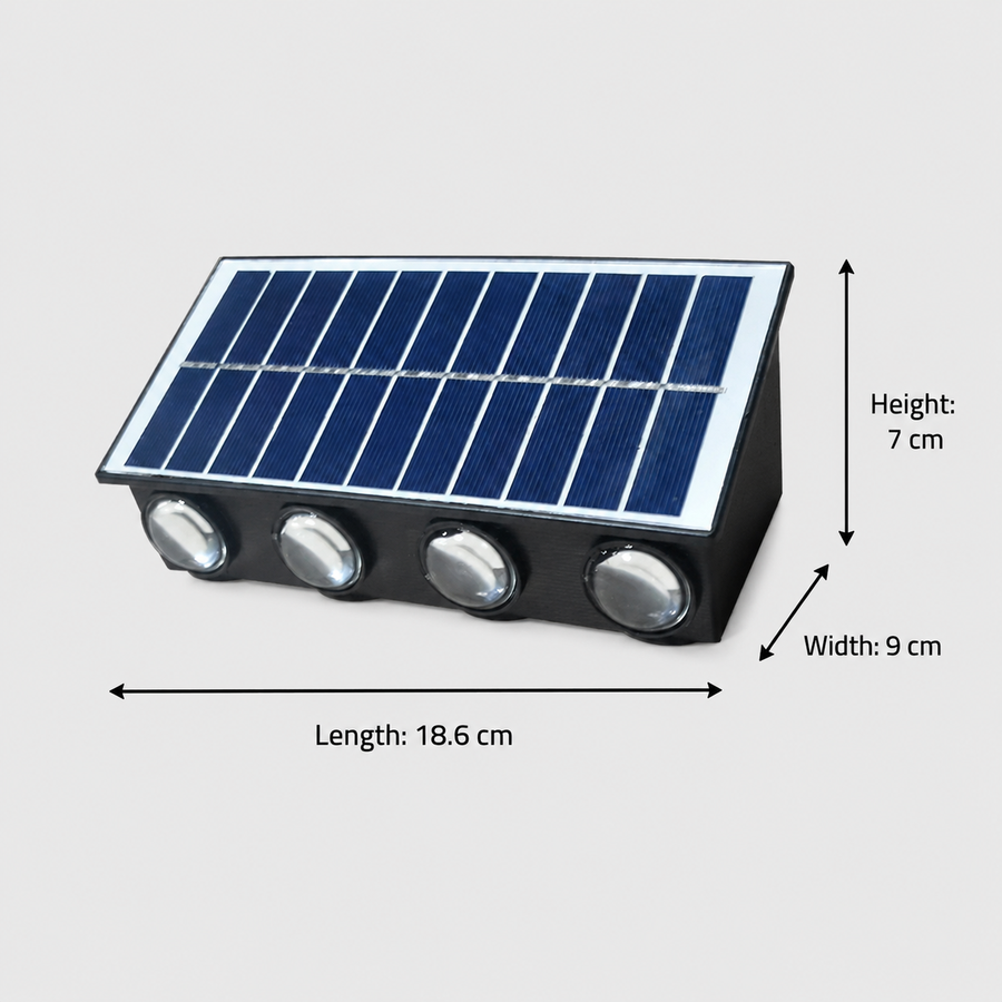 Aplica LED Exterior Solaris, 8 Surse de lumina, Lumina Calda, Negru