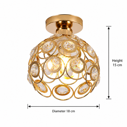 Lustra Vera, 1xE27, D18H15cm, Auriu, Metal si Cristal Lustre Clasice Default Title Alessandro Design