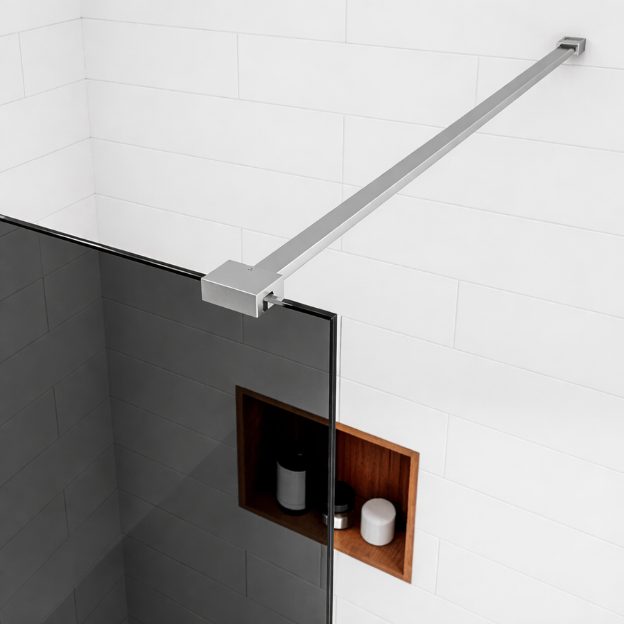 Paravan duș Walk-In 90x195 cm, sticlă securizată 8 mm, gri, profil metalic rezistent