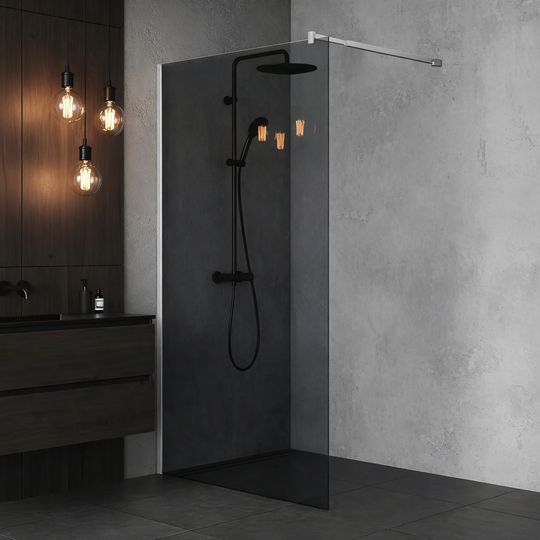Paravan duș Walk-In 100x195 cm, sticlă securizată 8 mm, gri, profil metalic rezistent Dus Walk-in Default Title Alessandro Design