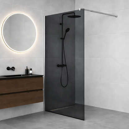 Paravan duș Walk-In 100x195 cm, sticlă securizată 8 mm, gri, profil metalic rezistent