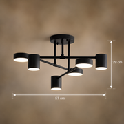 Lustra LED  GALIOS 26W, 6 Elemente, lumina Rece/Calda/Neutra, Negru