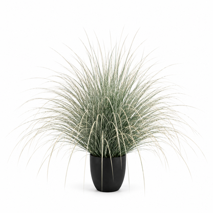 Planta Artificială Iarbă Ornamentală Tip Fântână, 110cm, Verde si Alb, Fara Ghiveci