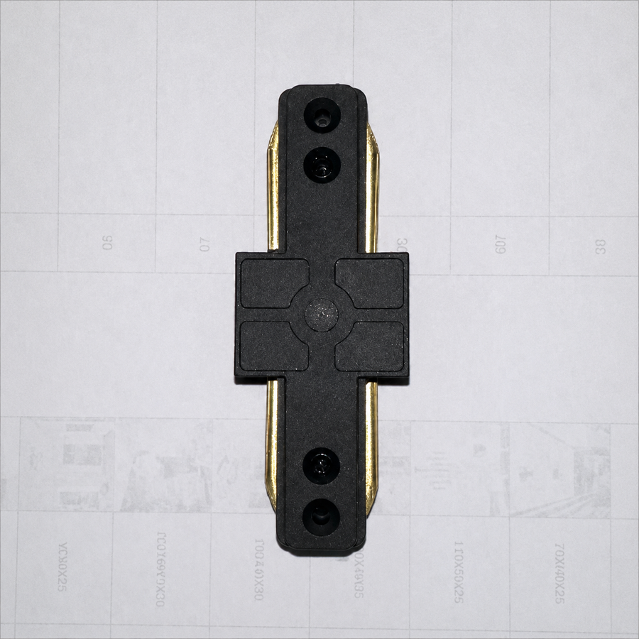 Conector pentru șină SN203BK, 9x3.5x1.5cm, Plastic și Cupru, Neagră