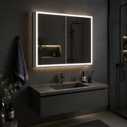 Oglinda LED cu Dulap MODA 60x70 cm Alb  Iluminare Perimetrala si Senzor Radar