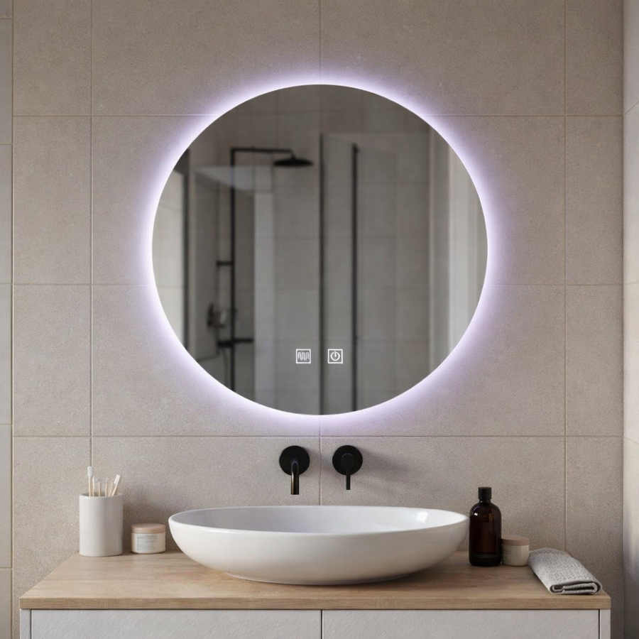 Oglinda LED Rotunda, 70cm, Isolda, Touch, Sistem Dezaburire