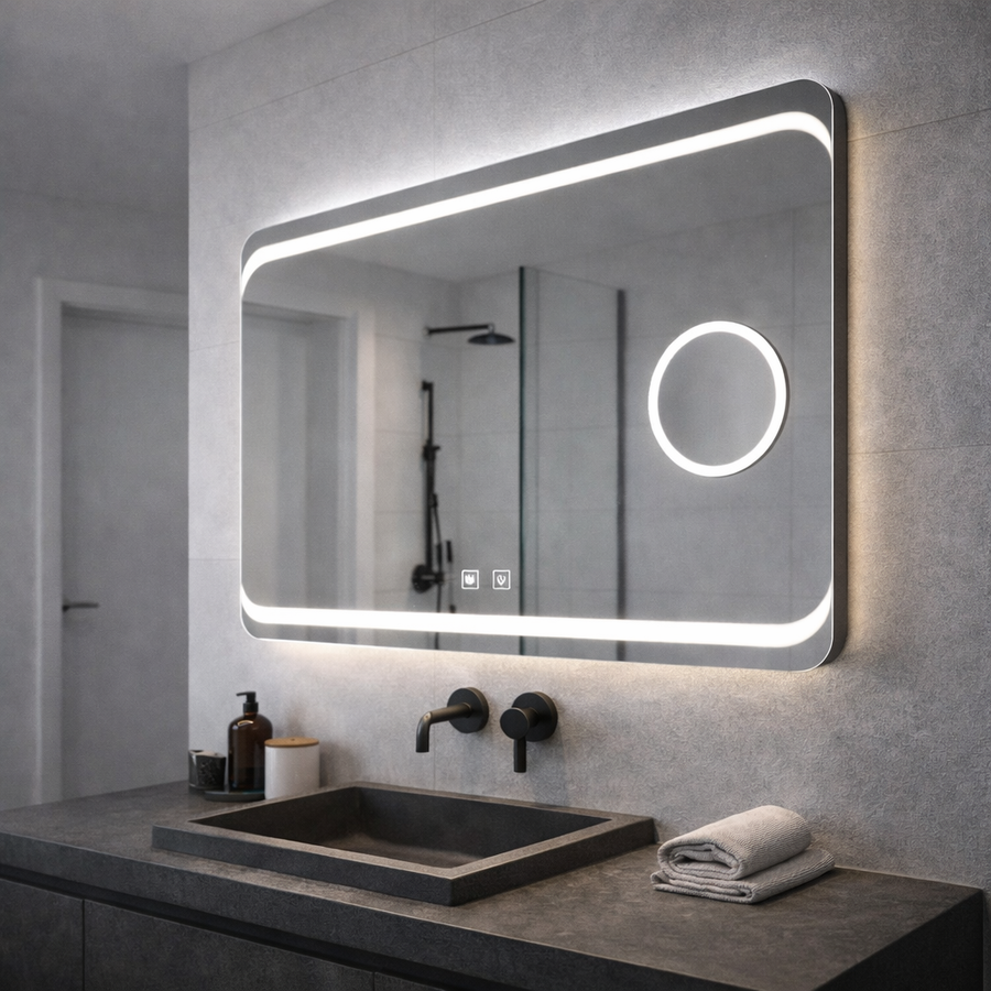 Oglinda LED Rectangulara, 80x60cm, Stella Touch, Sistem Dezaburire