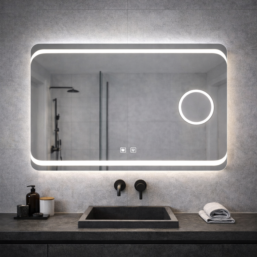 Oglinda LED Rectangulara, 80x60cm, Stella Touch, Sistem Dezaburire