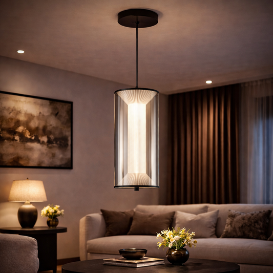 Lustra LED Suspendata cu Telecomanda 29W, LM511/1BK, Inaltime Reglabila, Lumina Calda/Rece/Neutra, Alb, Meta