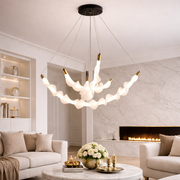 Lustra LED Suspendata Acril LT760/3GD, 48W, Lumina Calda/Neutra/Rece 3000/4000/6000K, Alb, Inaltime Reglabila, Metal si Acril