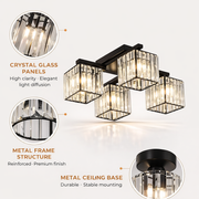 Lustra Georgiana, LC111/4BK, 4x E27, Negru, Metal