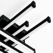 Lustra LED cu Telecomanda LINEX, 81W, 6 Elemente, Liniara, lumina Rece/Calda/Neutra, Dimabila, Negru