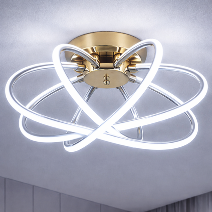 Lustra LED cu Telecomanda LT770/500GD, 45W, Lumina Calda/Rece/Neutra 3000K/4000K/6000K, Dimabila, Aurium Metal