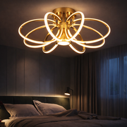 Lustra LED cu Telecomanda LT771/500GD, 25W, Lumina Calda/Rece/Neutra 3000K/4000K/6000K, Dimabila, Auriu, Metal si Silicon