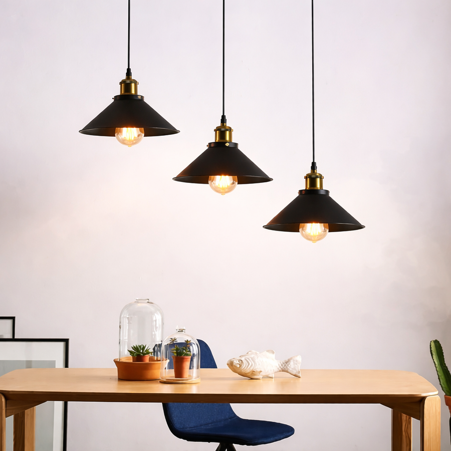 Lustra Suspendata, LV210/3R, 3*E27, Maro, Metal si Fir, Inaltime Reglabila