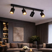 Lustra Clasica Moderna, LC500/4BK cu Proiector Liniar, 4XGU10, Metal, Negru