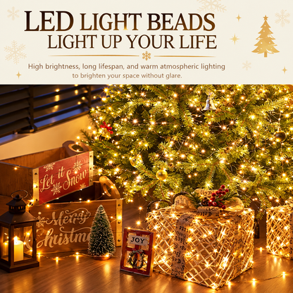 Instalatie de Craciun Liniara cu Fir Argintiu, Lumina Calda, 1000cm, 100 LED-uri