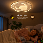 Lustra LED cu telecomanda ISTARAVSHAN, Forma Ovala, 85W, lumina Rece/Calda/Neutra, Dimabila, Alb