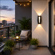 Aplica LED AX218 de Exterior si Interior, 2 Surse x 8W, Metalic, Negru, 3000K