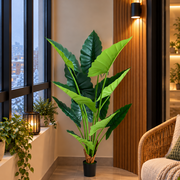 Plantă Artificială Tip Alocasia, 12 frunze, 150 cm, Verde