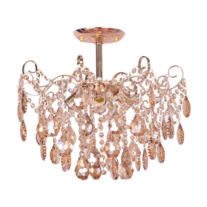 Candelabru Cristal Fiamma, 4x E27, Diametru 50cm, Auriu