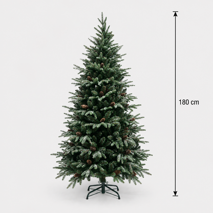 Decorațiune Brad Artificial QAANAAQ, 180 cm, 808 vârfuri, Plastic, Verde