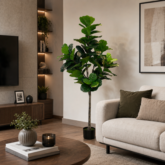 Planta Artificială Copac Tip Ficus, 180 cm, Verde, cu Ghiveci